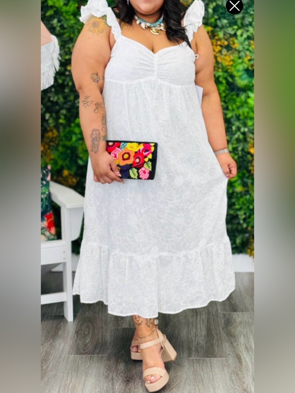 Sew In Love White Eyelet Maxi Dress with Ruffle Hem